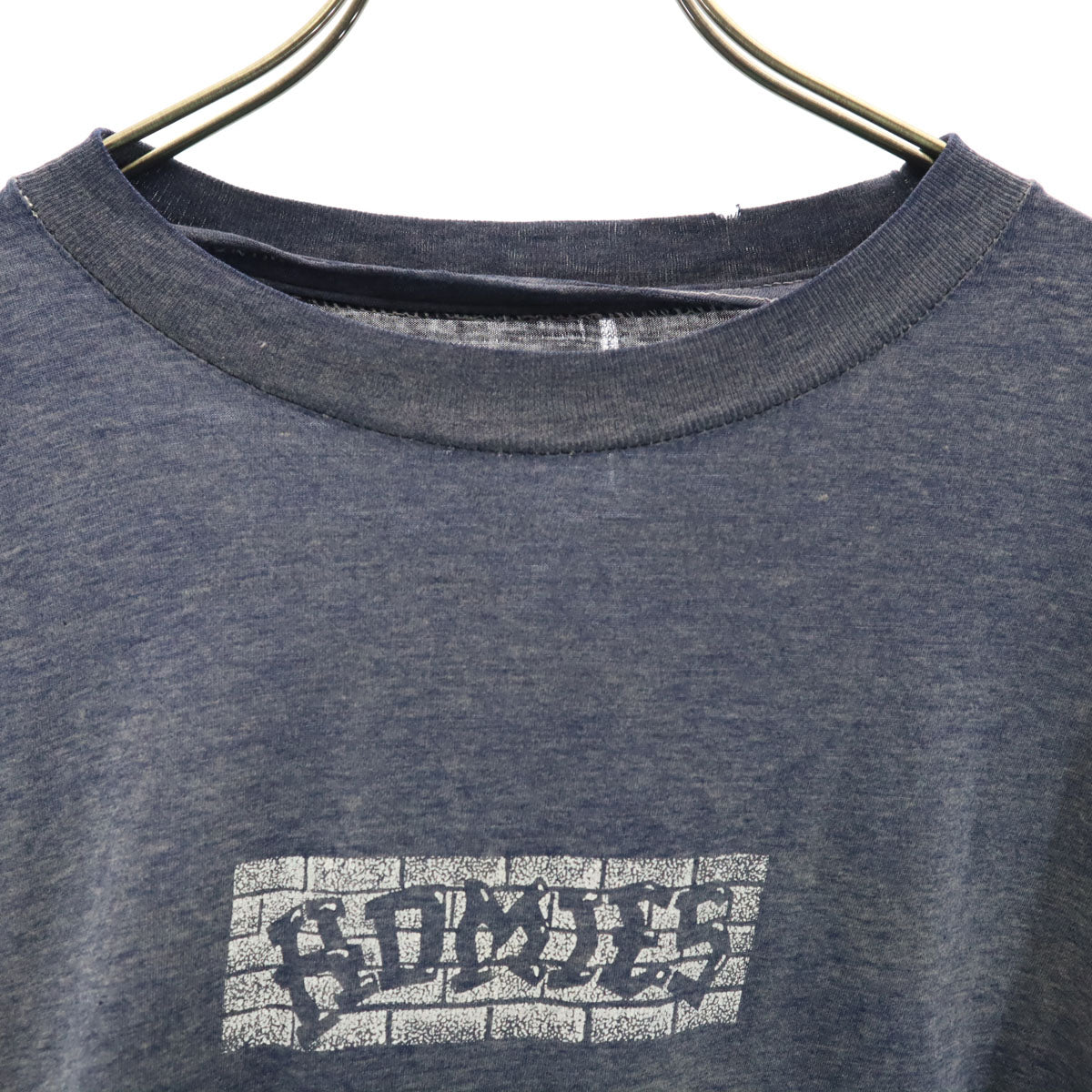 80s 90s オールド バックプリント HOMIES 半袖 Tシャツ ネイビー シングルステッチ メンズ