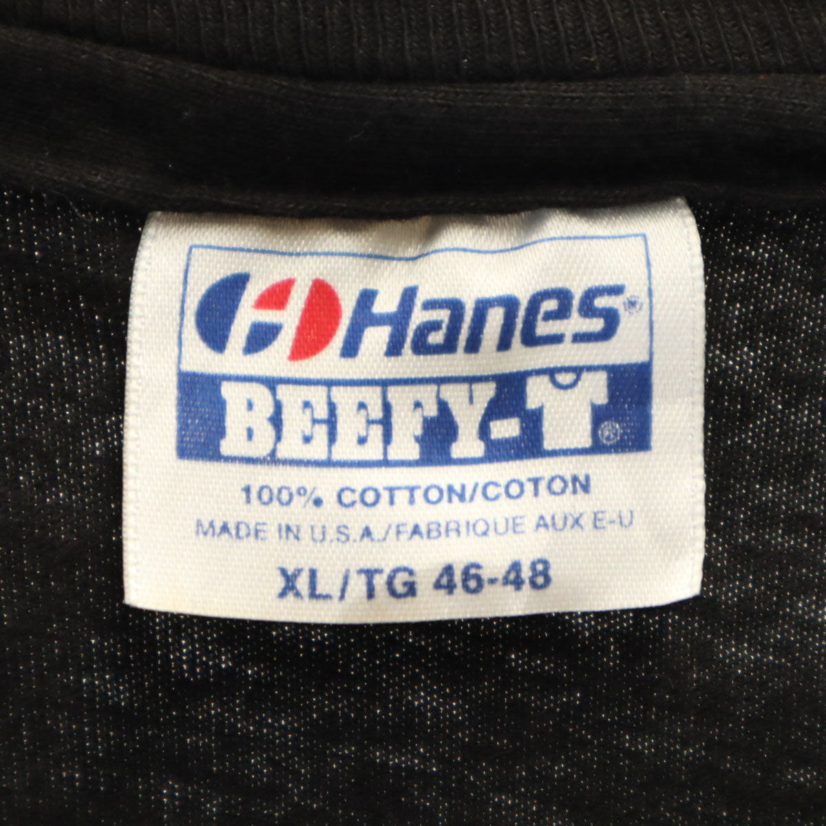 Hanes ヘインズ 90s USA製 オールド 半袖 Tシャツ XL ブラック シングルステッチ BEEFY-T メンズ