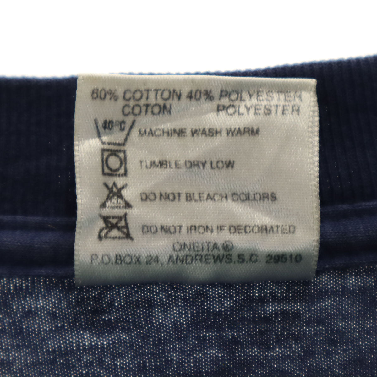 ONEITA オニータ 90s USA製 オールド メッセージプリント 半袖 Tシャツ XL ネイビー シングルステッチ メンズ