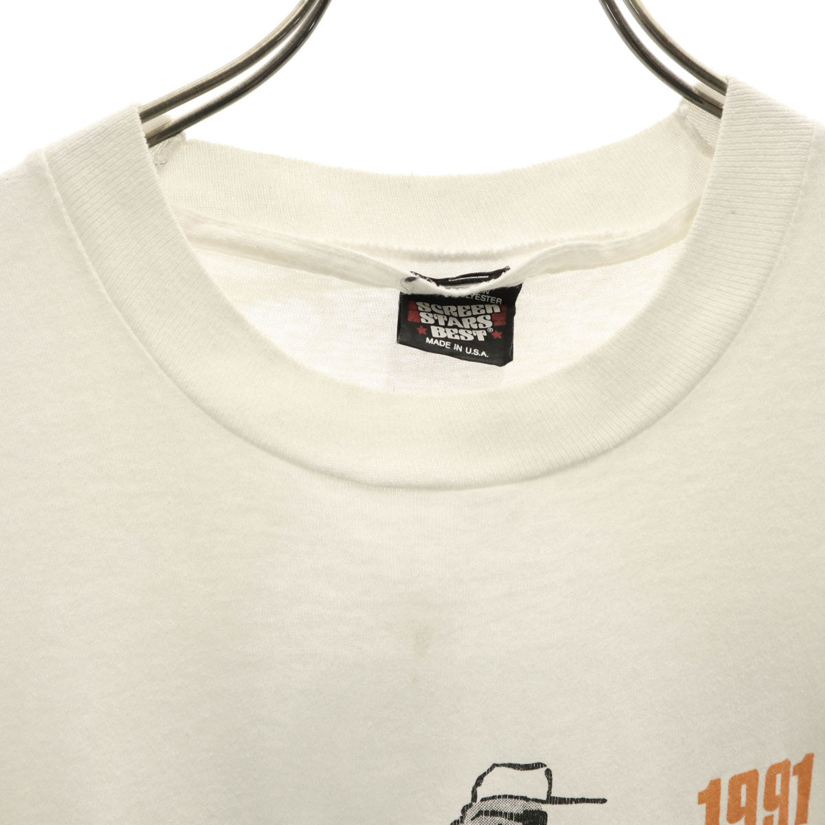 SCREEN STARS BEST スクリーンスターズベスト 90s USA製 オールド 半袖 Mobil Tシャツ XL 白 シングルステッチ メンズ