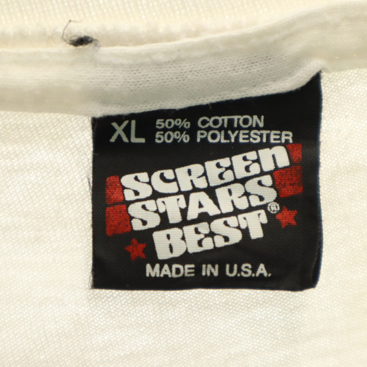 SCREEN STARS BEST スクリーンスターズベスト 90s USA製 オールド 半袖 Mobil Tシャツ XL 白 シングルステッチ メンズ