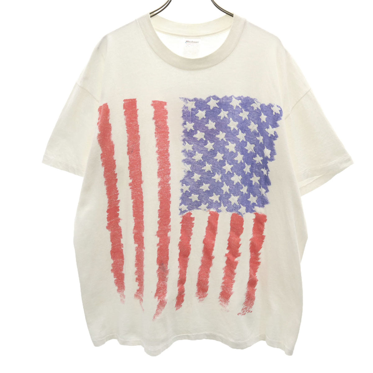 STEDMAN ステッドマン 90s USA製 オールド 星条旗 半袖 Tシャツ XL 白 シングルステッチ メンズ