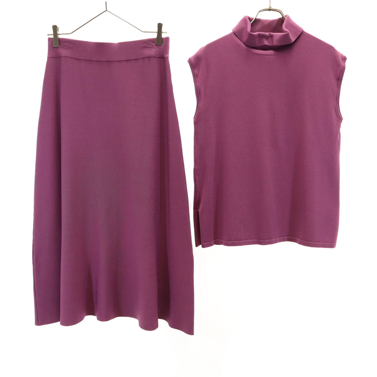 CELFORD セルフォード ノースリーブ ニット 上下 セットアップ 38 パープル レディース