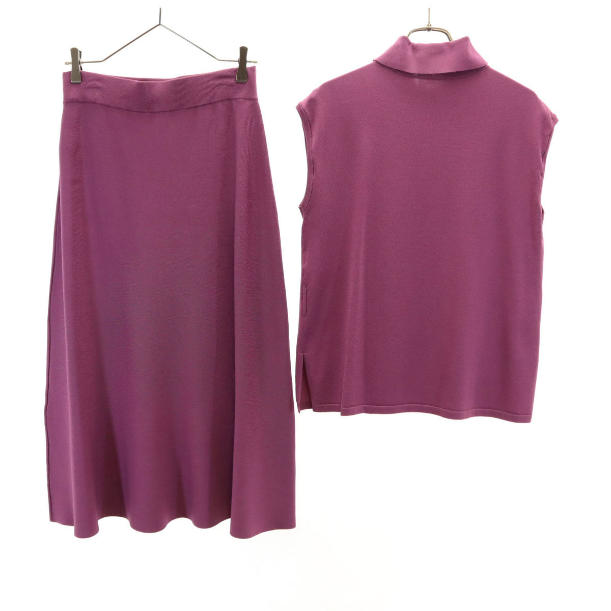 CELFORD セルフォード ノースリーブ ニット 上下 セットアップ 38 パープル レディース