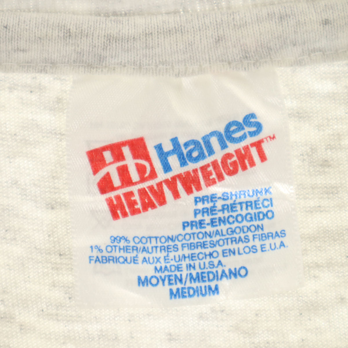 Hanes ヘインズ 90s USA製 オールド 半袖 HEAVYWEIGHT Tシャツ M グレー系 シングルステッチ メンズ