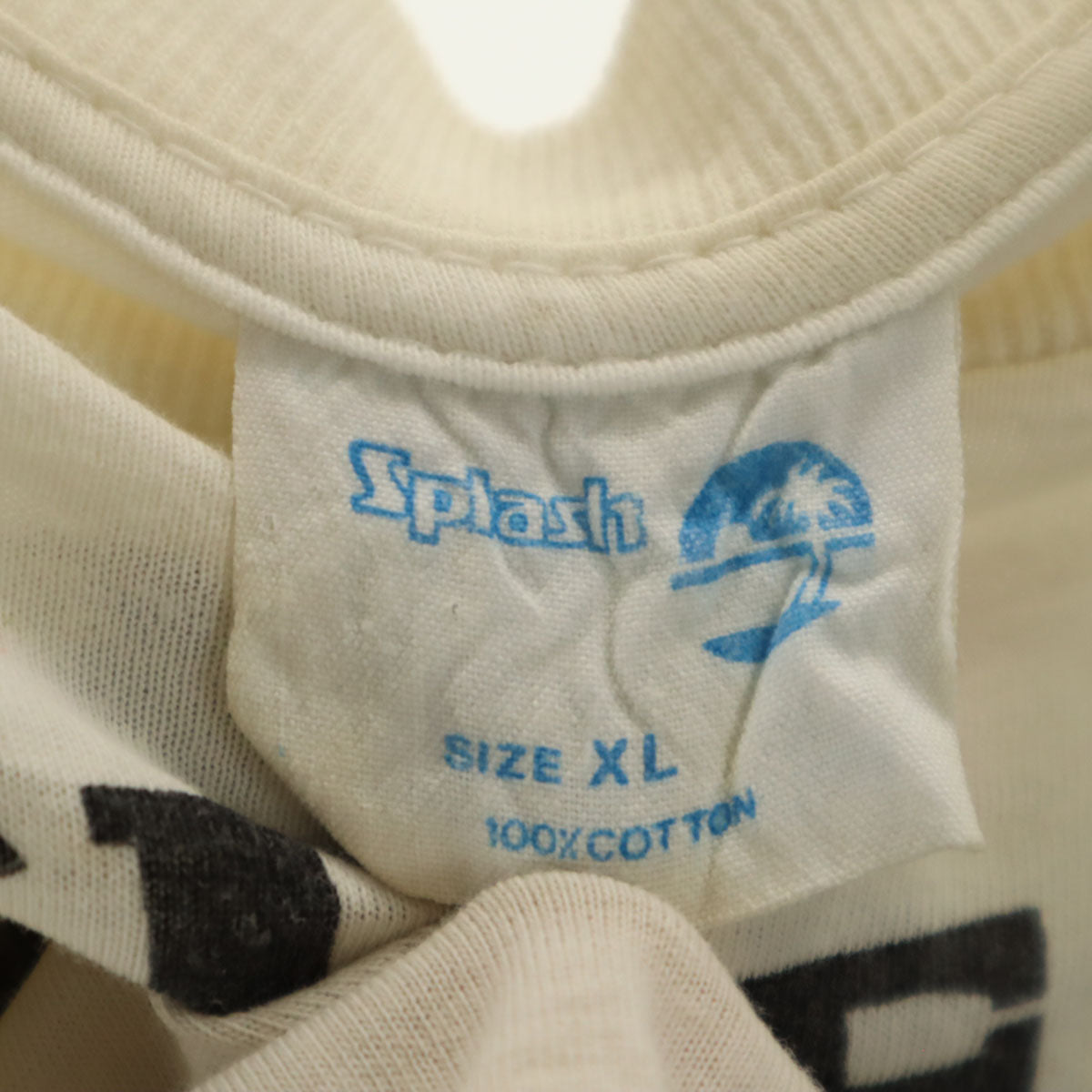 Splash スプラッシュ 80s ヴィンテージ 半袖 Tシャツ XL クリーム系 シングルステッチ メンズ