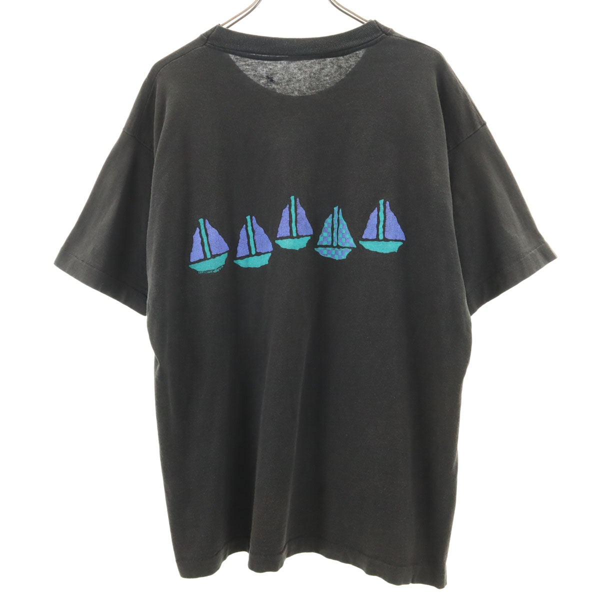 80s USA製 オールド 半袖 nantucket Tシャツ ブラック系 シングルステッチ メンズ
