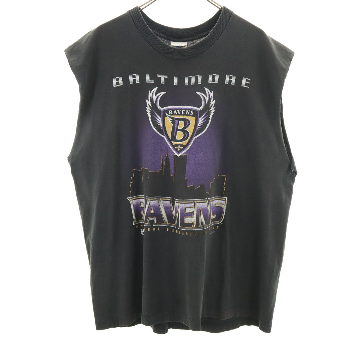 PRO PLAYER プロプレイヤー 90s USA製 オールド NFL ノースリーブ Tシャツ XL ブラック系 メンズ