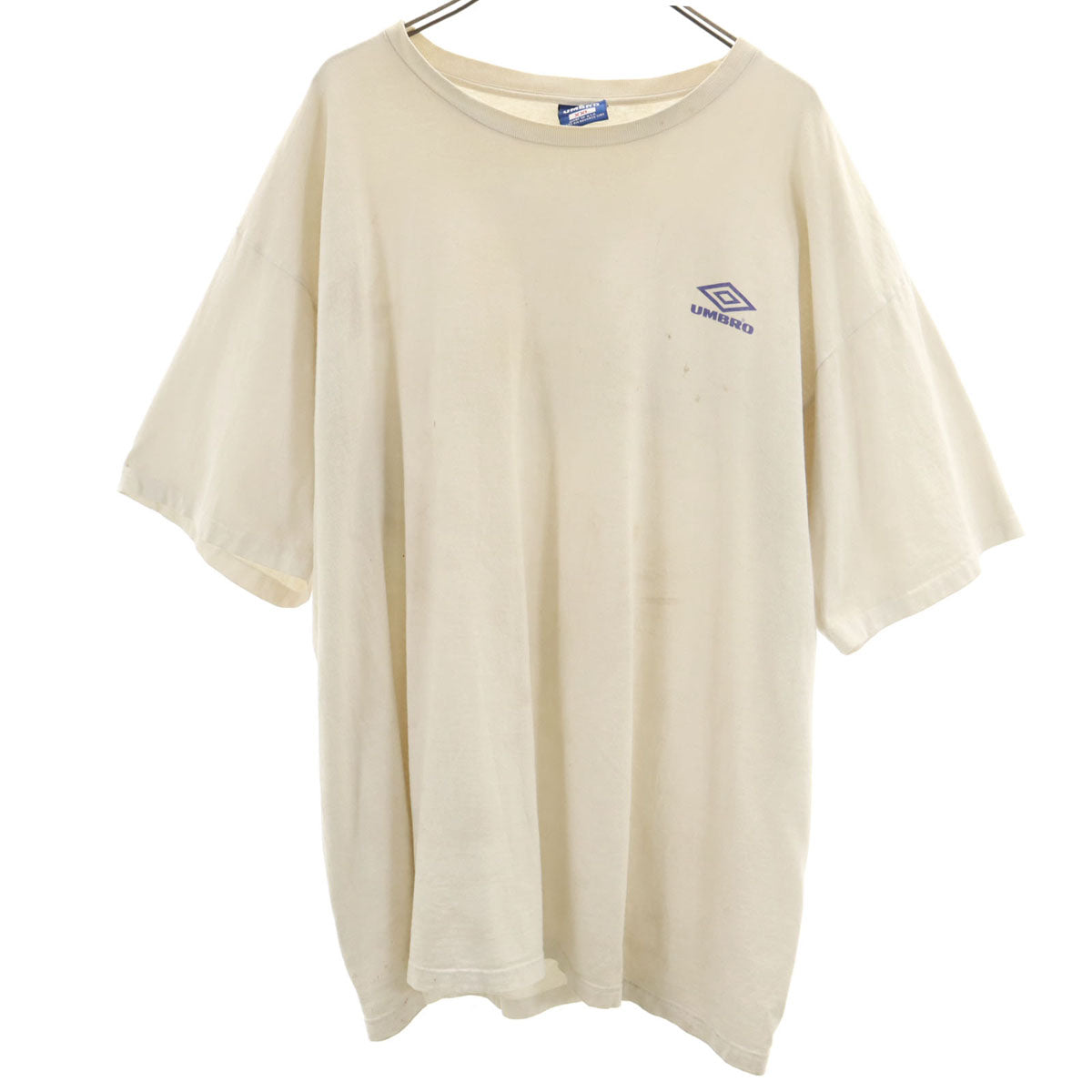umbro アンブロ 90s USA製 オールド 半袖 Tシャツ XXL クリーム系 ビッグサイズ バックプリント メンズ