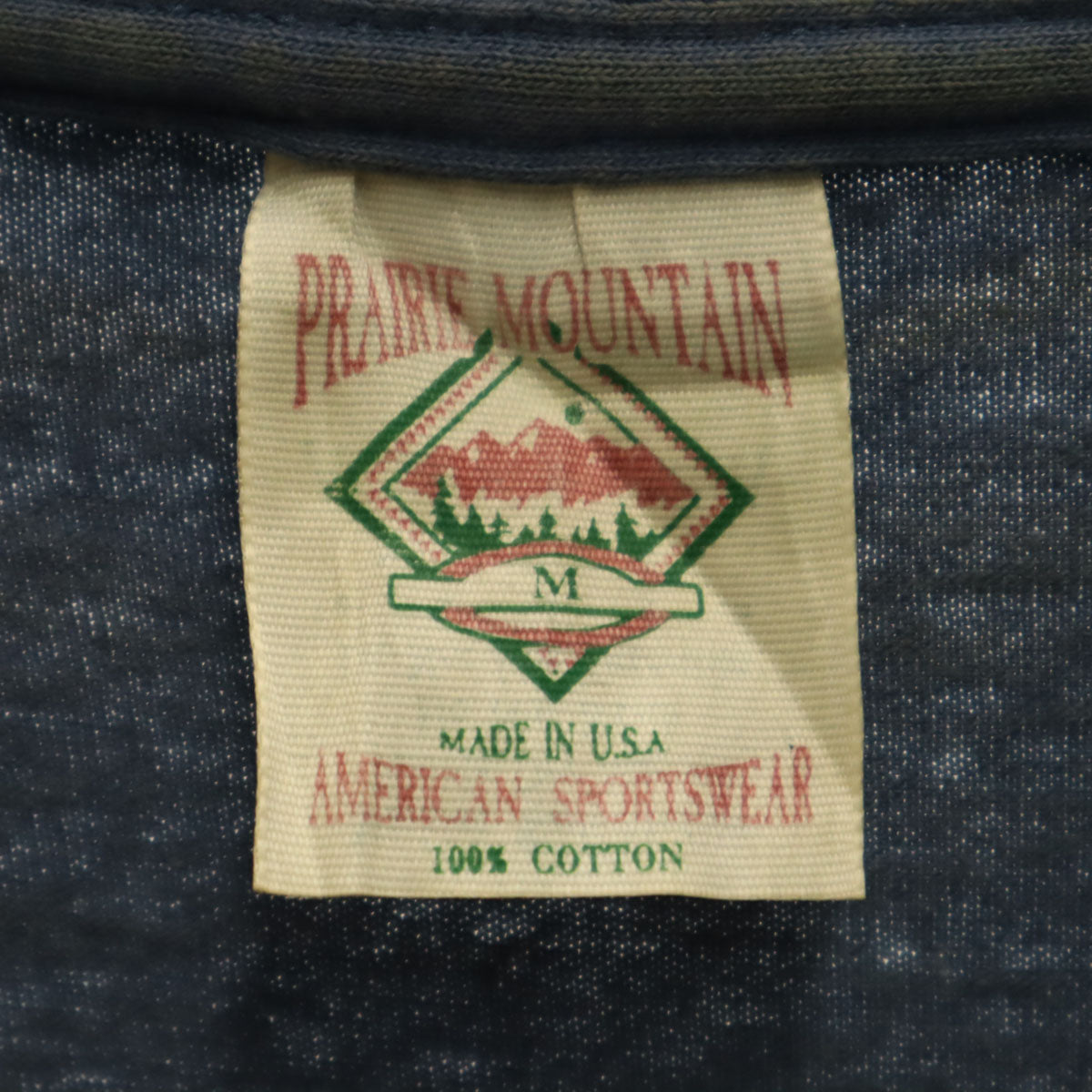 PRAIRIE MOUNTAIN 90s USA製 オールド 半袖 Tシャツ M ネイビー シングルステッチ メンズ