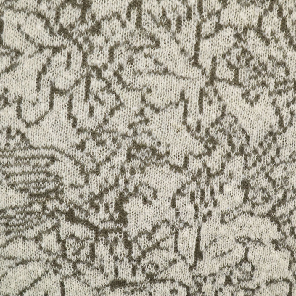 YVES SAINT LAURENT tricots イヴサンローラントリコット 80s 90s オールド ウールブレンド モヘア混 総柄 長袖 セーター M ホワイト pour homme メンズ