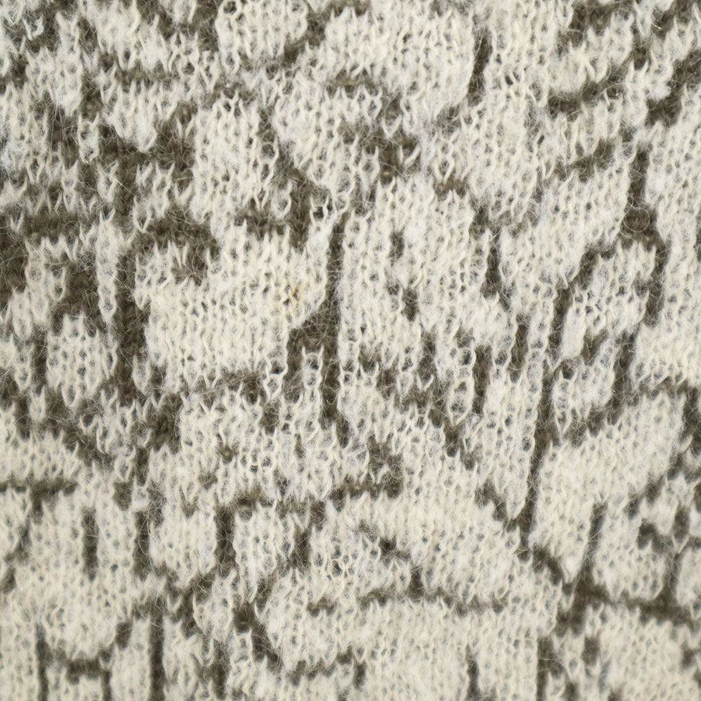 YVES SAINT LAURENT tricots イヴサンローラントリコット 80s 90s オールド ウールブレンド モヘア混 総柄 長袖 セーター M ホワイト pour homme メンズ