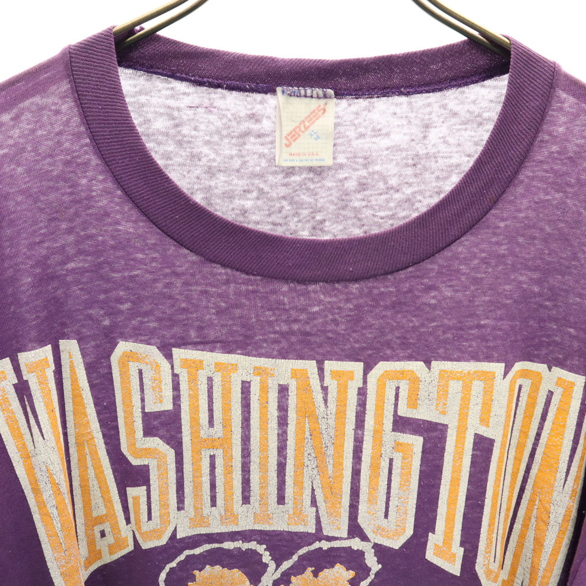 JERZEES ジャージーズ 80s USA製 ヴィンテージ WASHINGTON HUSKIES 半袖 Tシャツ XL パープル メンズ