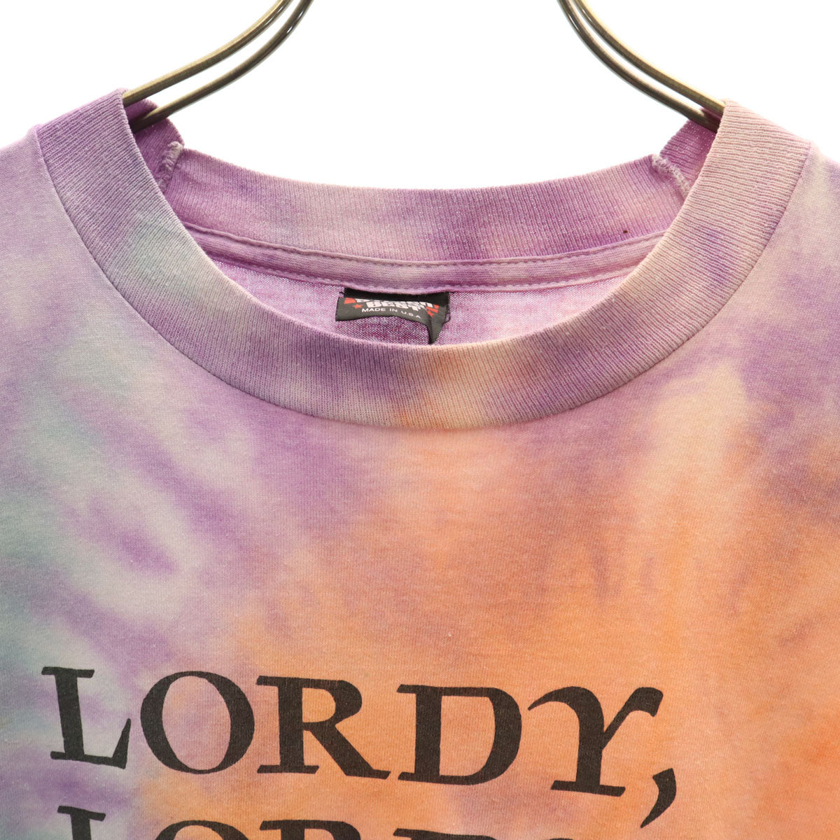 SCREEN STARS BEST スクリームスターズベスト 90s USA製 オールド タイダイ染め メッセージプリント 半袖 Tシャツ XL パープル シングルステッチ メンズ