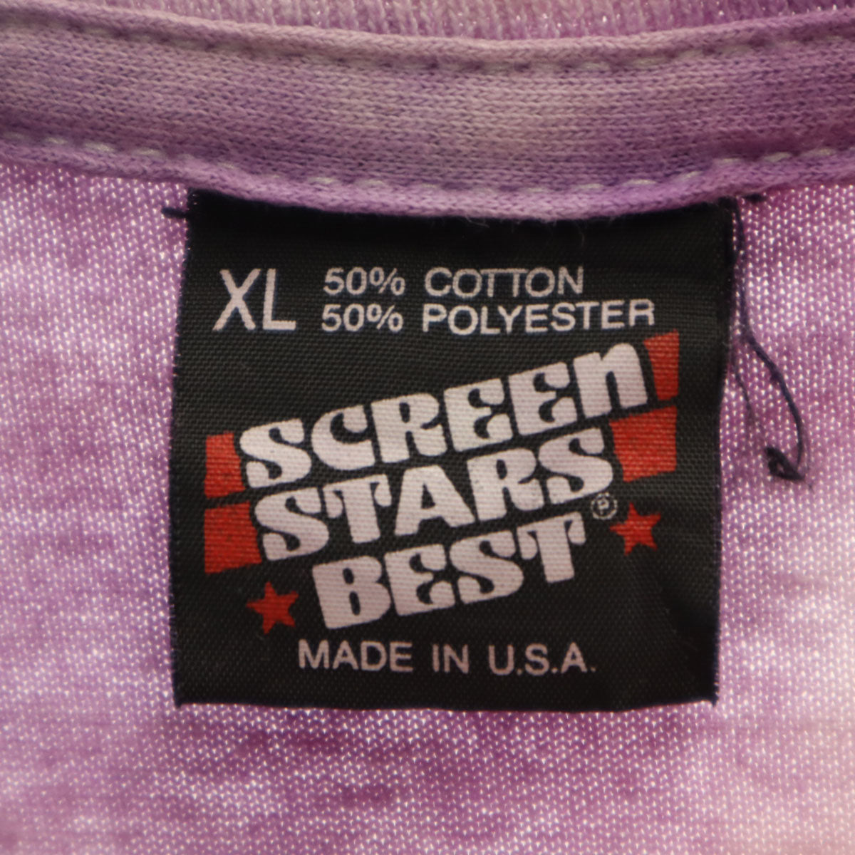SCREEN STARS BEST スクリームスターズベスト 90s USA製 オールド タイダイ染め メッセージプリント 半袖 Tシャツ XL パープル シングルステッチ メンズ