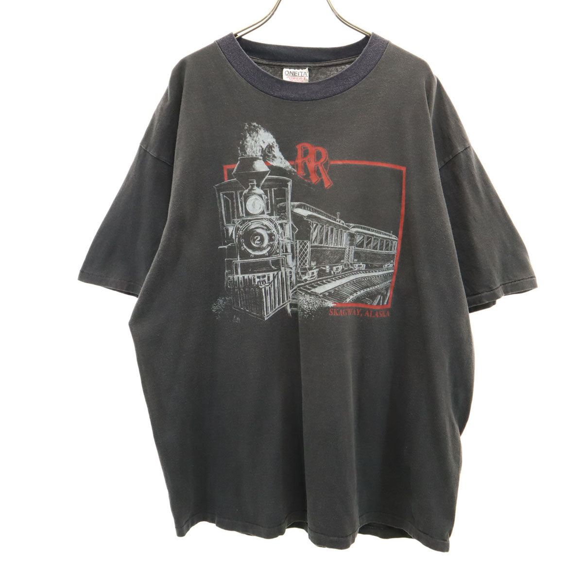 ONEITA オニータ 90s USA製 オールド 半袖 Tシャツ XL チャコール シングルステッチ メンズ