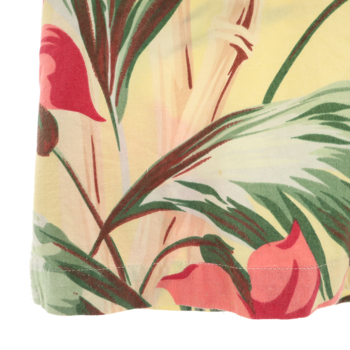 RALPH LAUREN COUNTRY ラルフローレンカントリー 90s オールド ポロカン 半袖 アロハシャツ 上下 セットアップ 7/9 ベージュ系 インパクト21 レディース