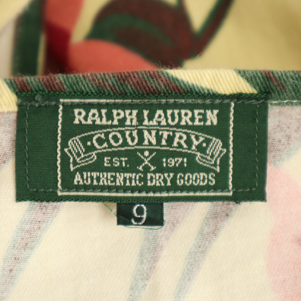 RALPH LAUREN COUNTRY ラルフローレンカントリー 90s オールド ポロカン 半袖 アロハシャツ 上下 セットアップ 7/9 ベージュ系 インパクト21 レディース