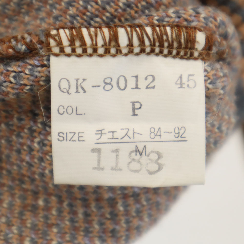 Christian Dior MONSIEUR クリスチャンディオール ムッシュ 90s オールド リネンブレンド 総柄 長袖 セーター M オレンジ メンズ