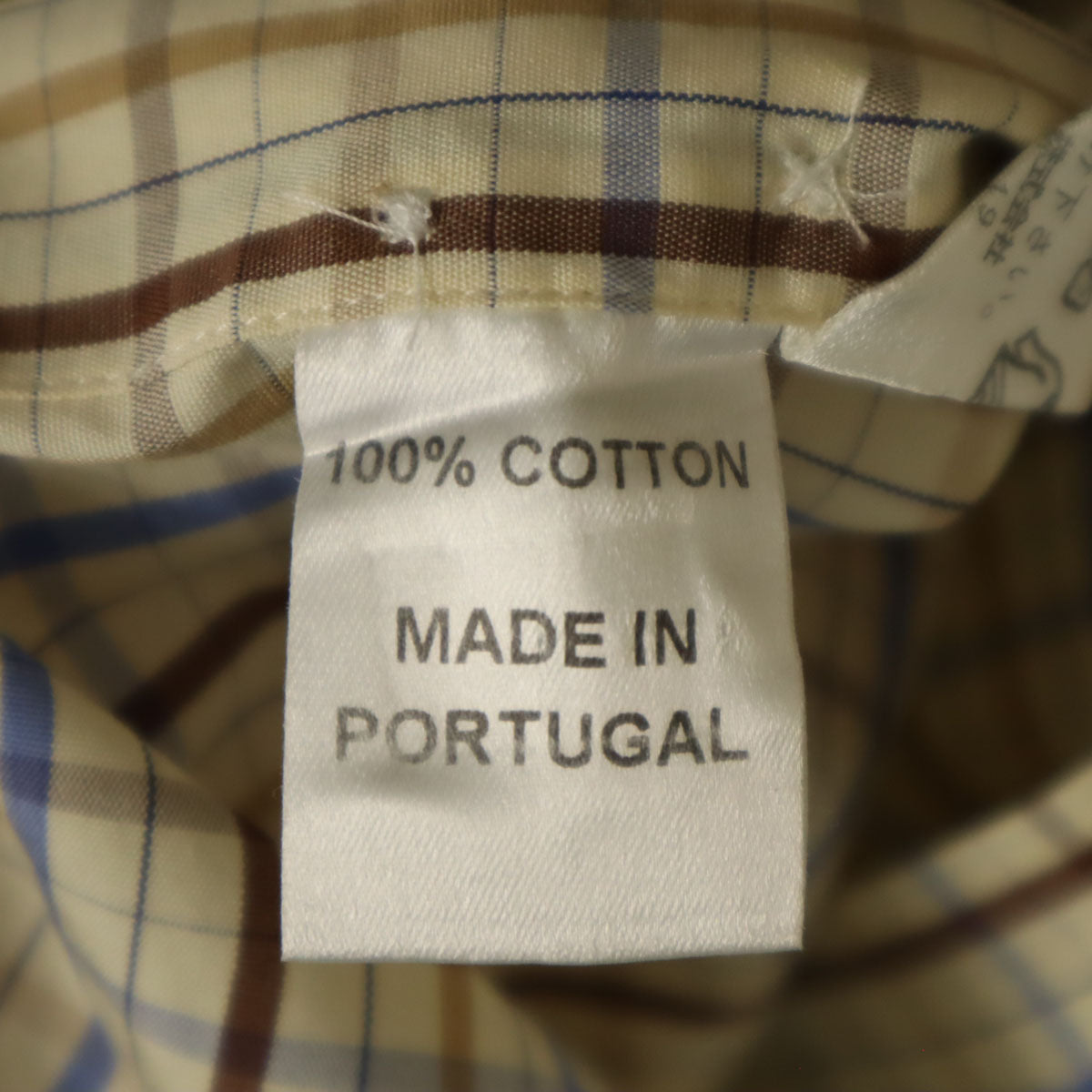 Dunhill ダンヒル チェック 半袖 ボタンダウンシャツ L イエロー系 メンズ