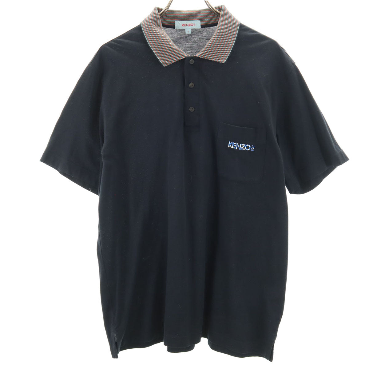 KENZO GOLF ケンゾーゴルフ 90s オールド 半袖 日本製 ポロシャツ 5 ダークネイビー メンズ