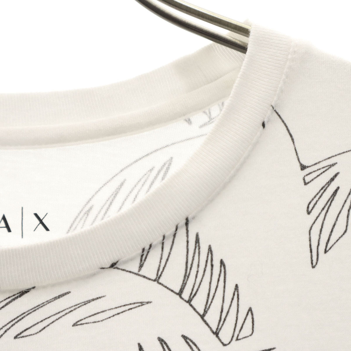 ARMANI EXCHANGE アルマーニエクスチェンジ パームツリー柄 半袖 Tシャツ XS ホワイト メンズ