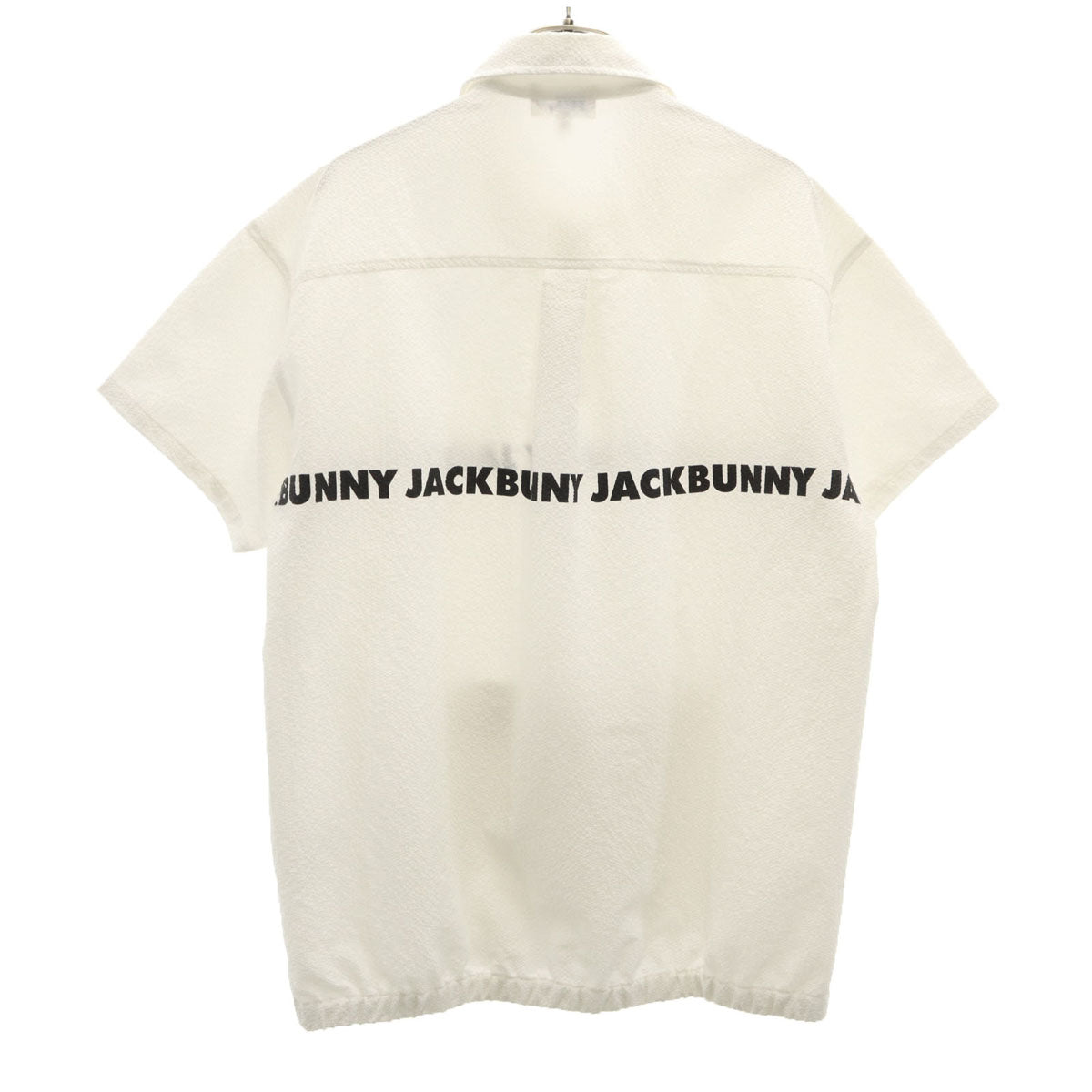 Jack Bunny!! ジャックバニー ゴルフ 半袖 シアサッカー シャツ 6 ホワイト プルオーバー メンズ