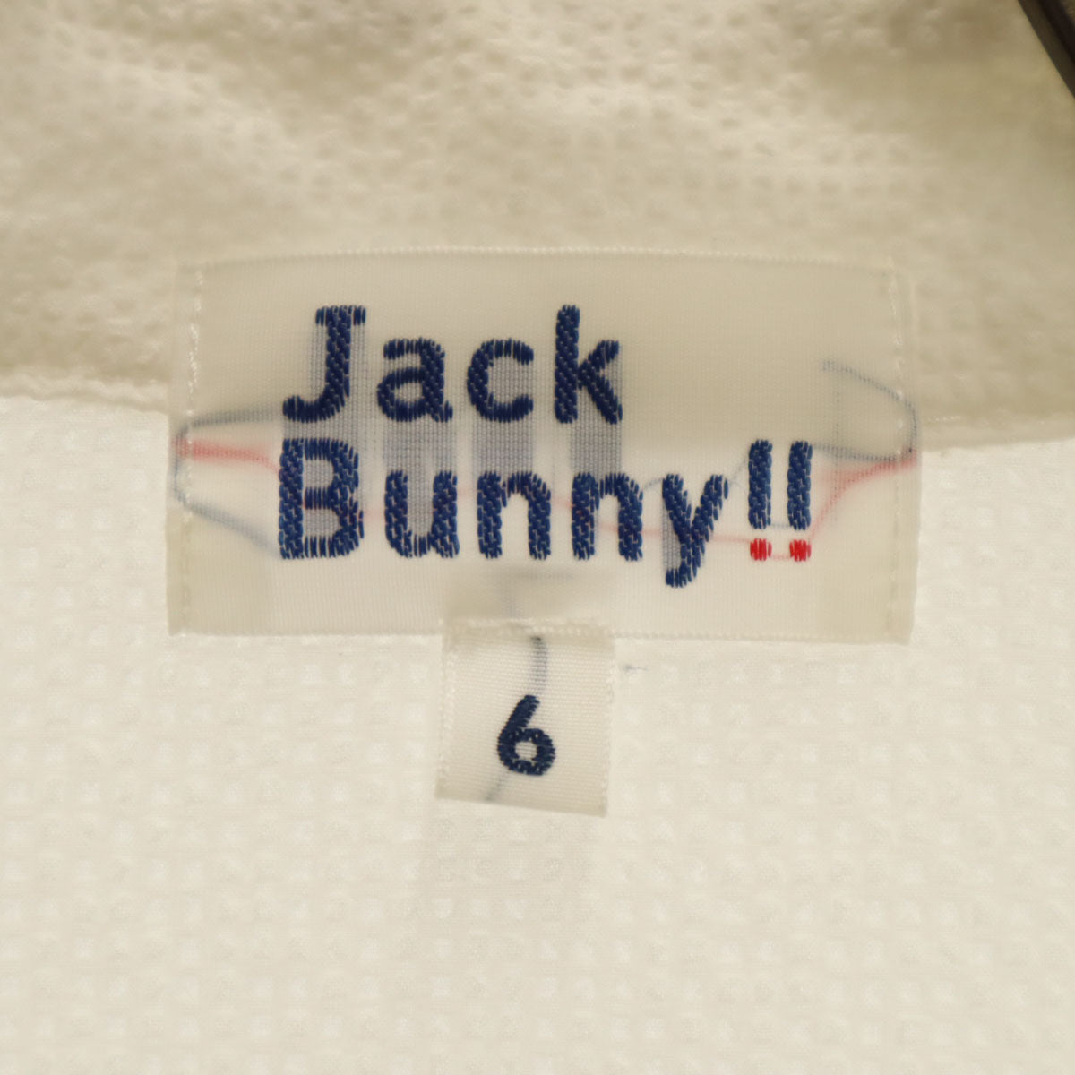 Jack Bunny!! ジャックバニー ゴルフ 半袖 シアサッカー シャツ 6 ホワイト プルオーバー メンズ