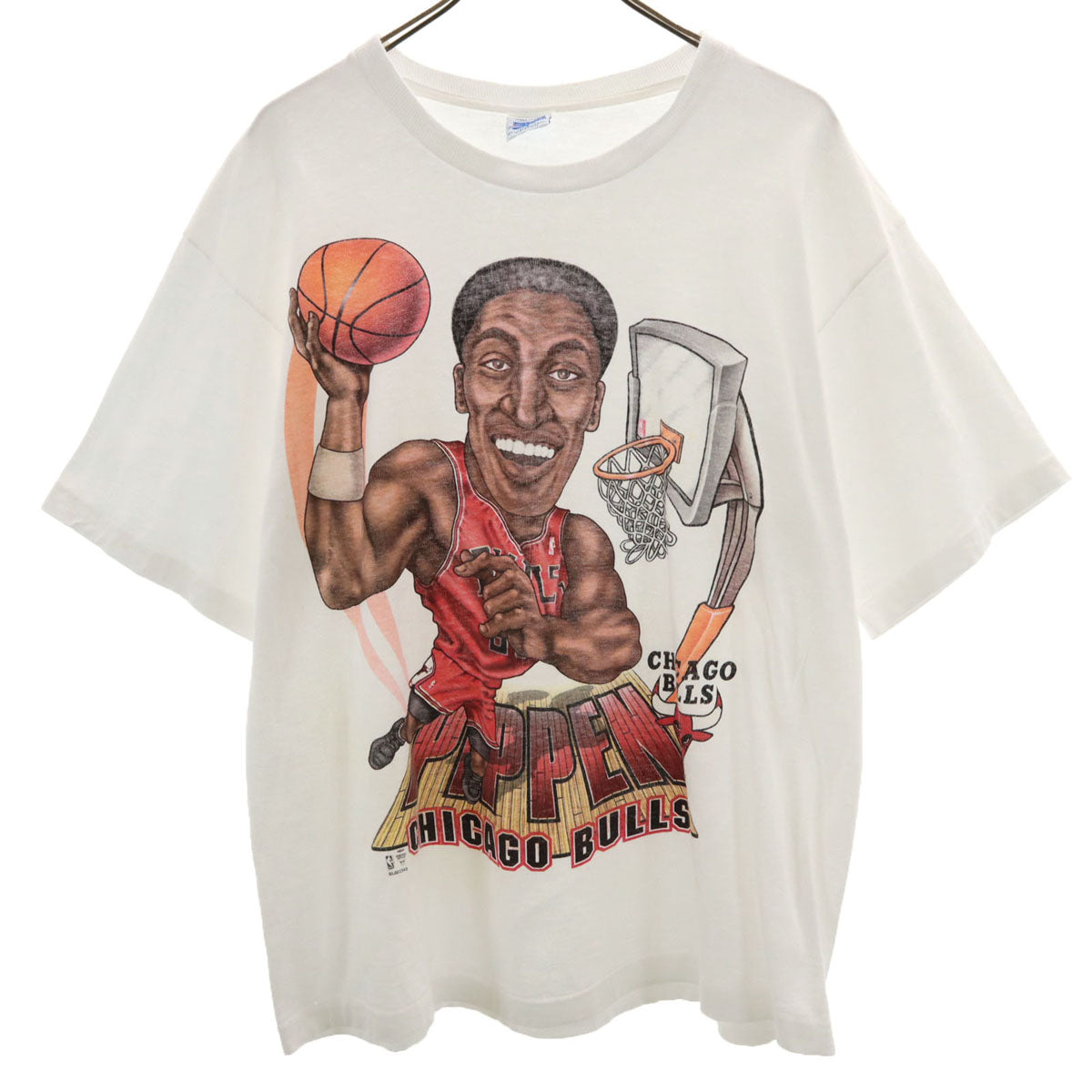SALEM セーラム 90s USA製 オールド NBA シカゴ・ブルズ スコッティ・ピッペン 半袖 Tシャツ L ホワイト CHICAGO BULLS シングルステッチ メンズ
