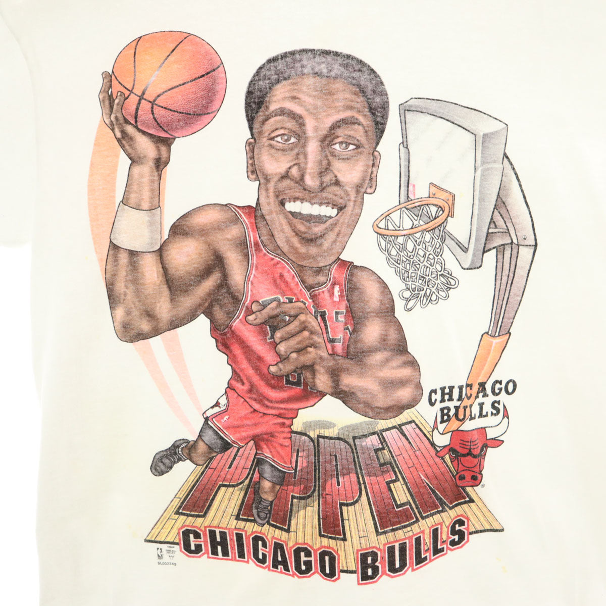 SALEM セーラム 90s USA製 オールド NBA シカゴ・ブルズ スコッティ・ピッペン 半袖 Tシャツ L ホワイト CHICAGO BULLS シングルステッチ メンズ
