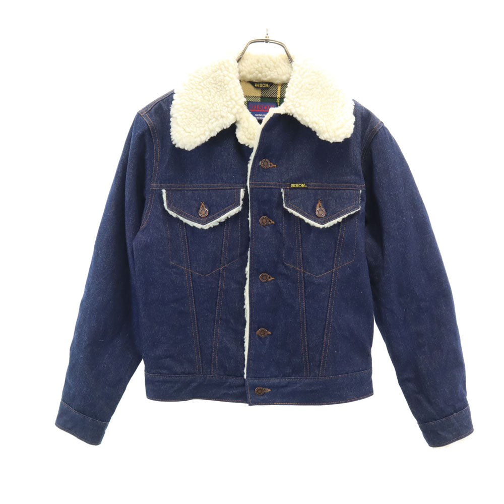 バイソン 襟ボア デニムジャケット M インディゴ ジージャン トラッカー メンズ