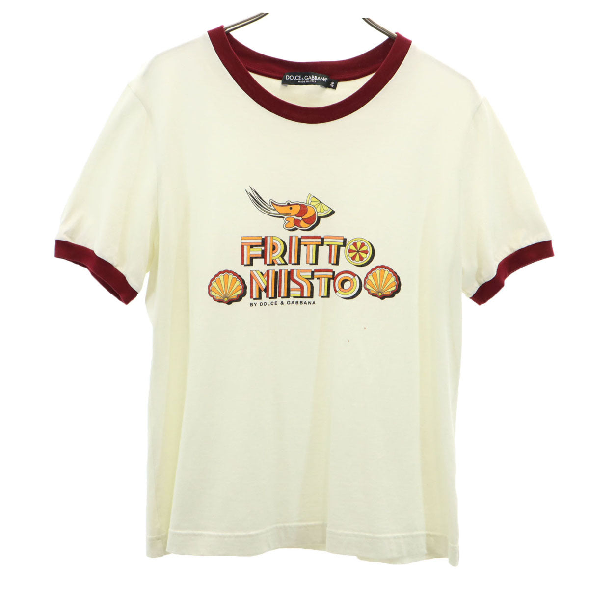 DOLCE&GABBANA ドルチェアンドガッバーナ 半袖 リンガー Tシャツ 46 アイボリー レディース