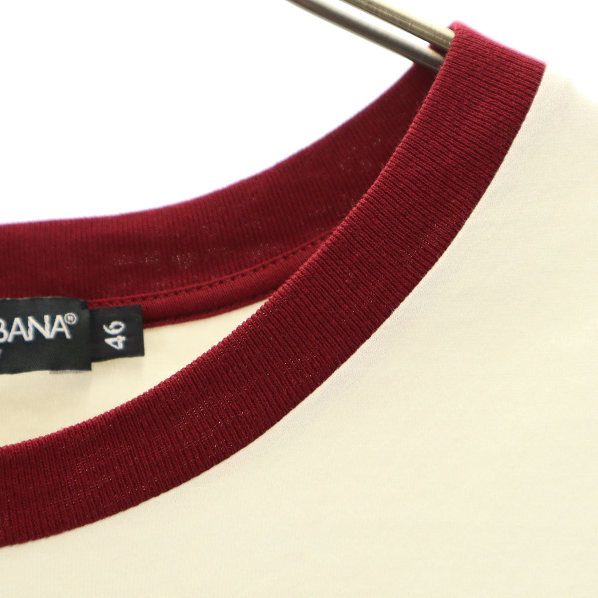 DOLCE&GABBANA ドルチェアンドガッバーナ 半袖 リンガー Tシャツ 46 アイボリー レディース