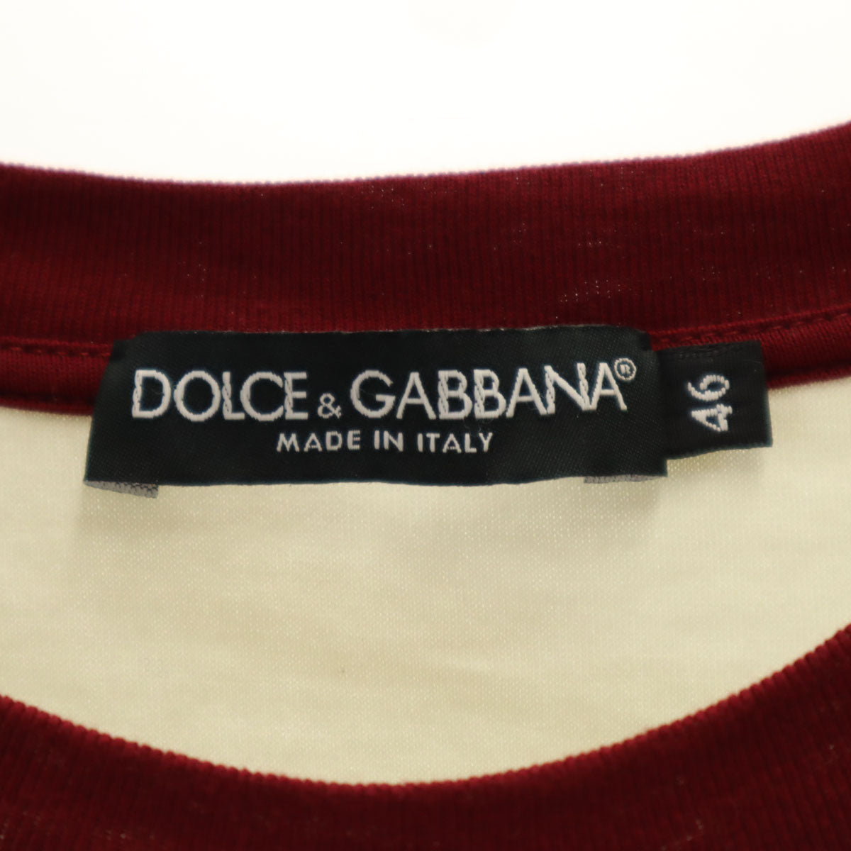 DOLCE&GABBANA ドルチェアンドガッバーナ 半袖 リンガー Tシャツ 46 アイボリー レディース
