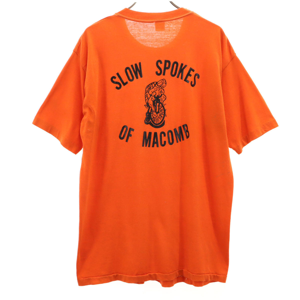 sportswear スポーツウェア 70s 80s USA製 ヴィンテージ バックプリント 半袖 Tシャツ XL オレンジ 亀 シングルステッチ メンズ