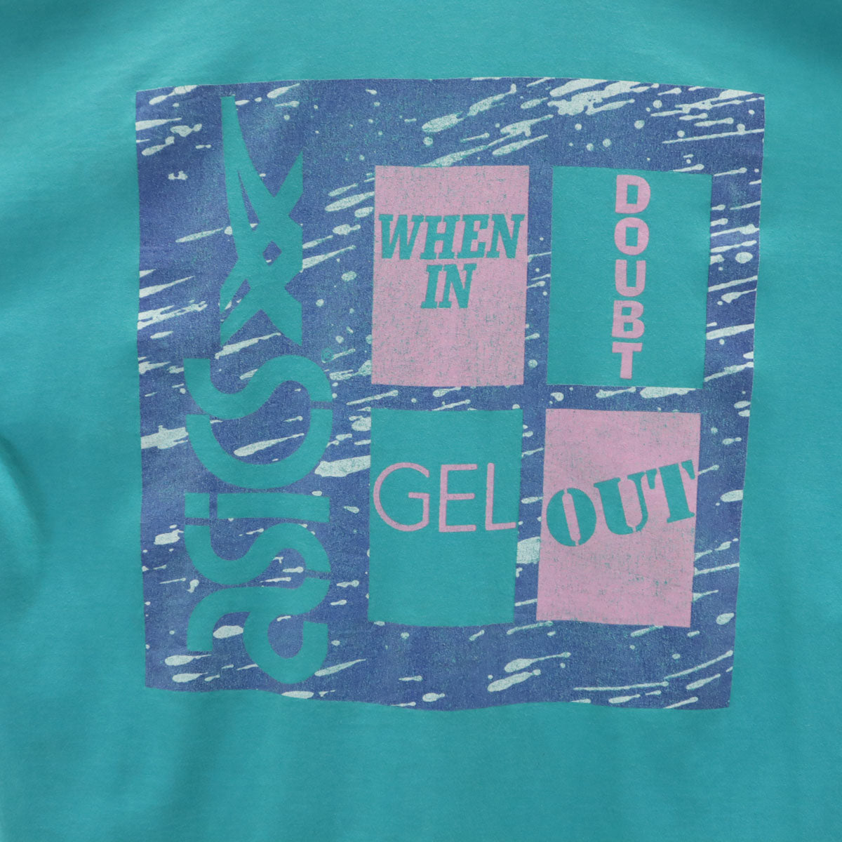 Hanes ヘインズ 80s 90s USA製 オールド バックプリント 半袖 Tシャツ XL ターコイズ シングルステッチ メンズ