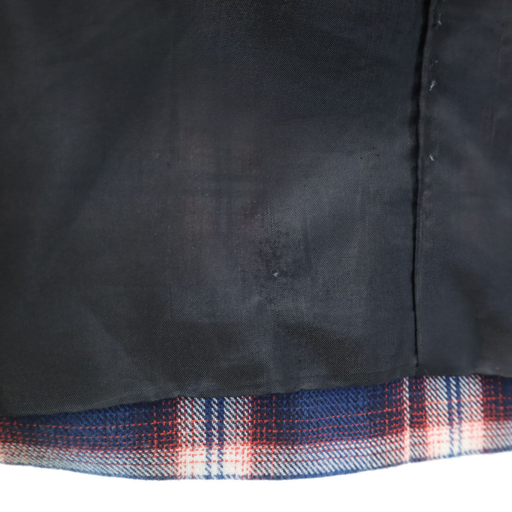 EFFECTEN エフェクテン 日本製 チェック柄 テーラードジャケット L ネイビー 他 アンコン メンズ