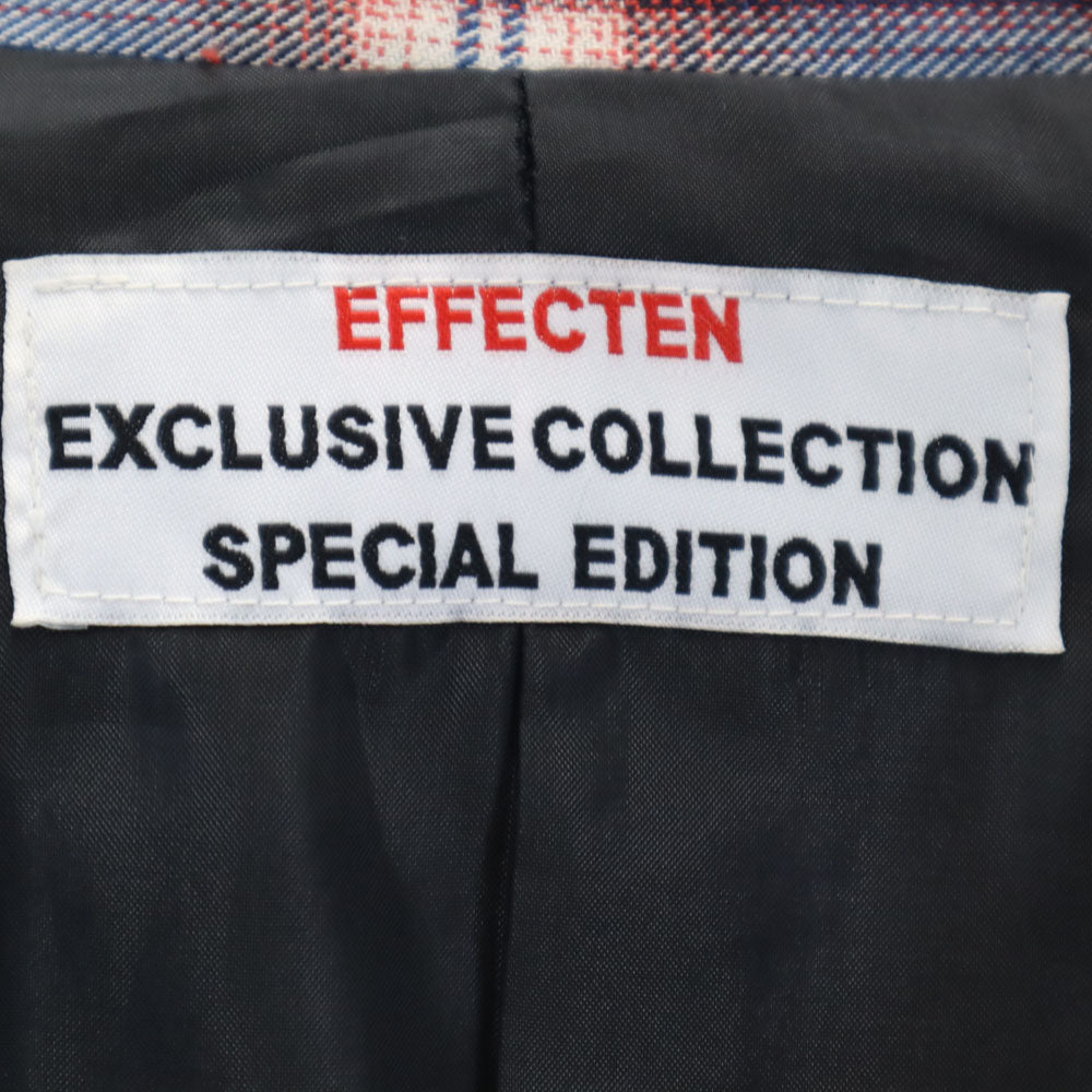 EFFECTEN エフェクテン 日本製 チェック柄 テーラードジャケット L ネイビー 他 アンコン メンズ