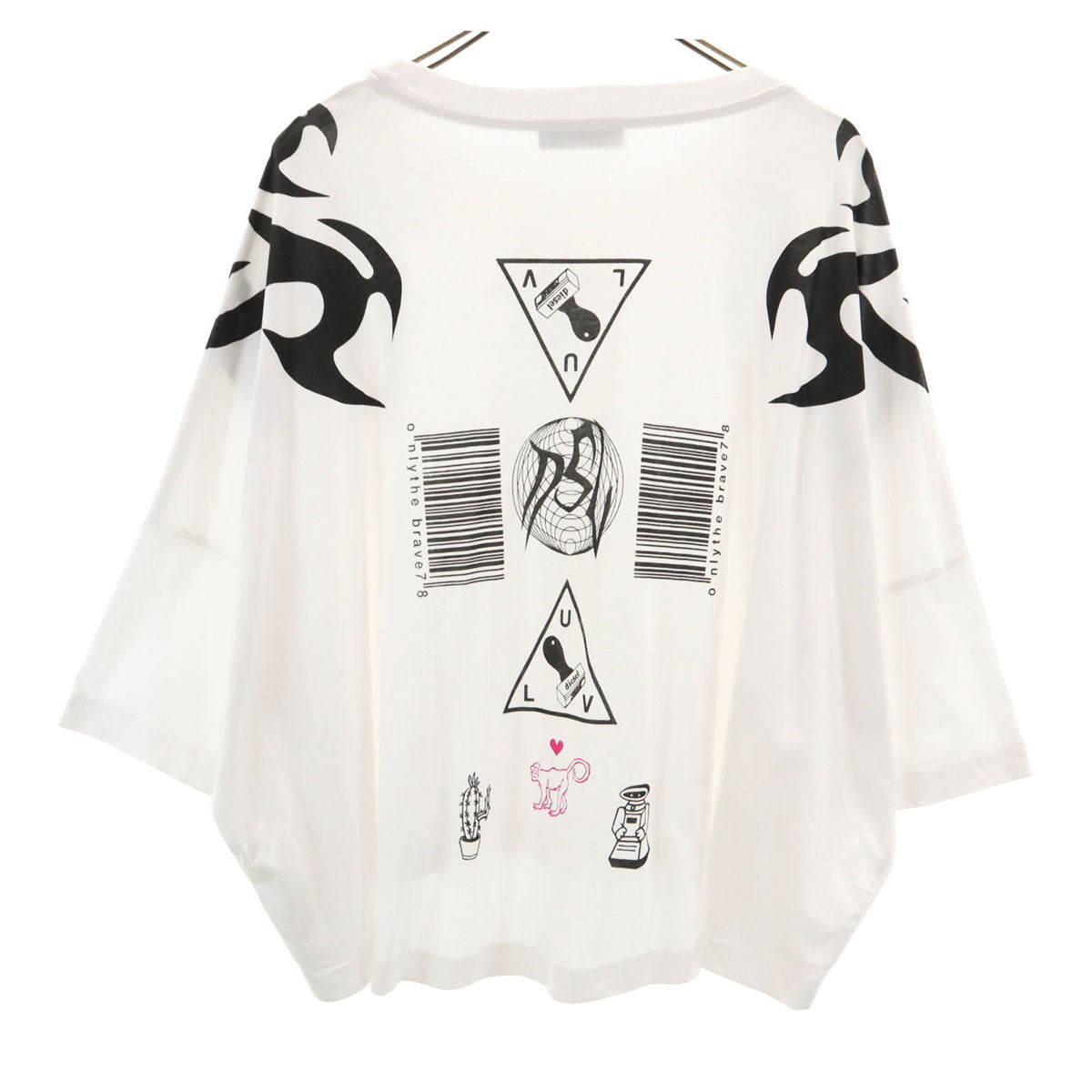 DIESEL ディーゼル 7分袖 カットソー XS ホワイト T-CRAMBLE トップス レディース