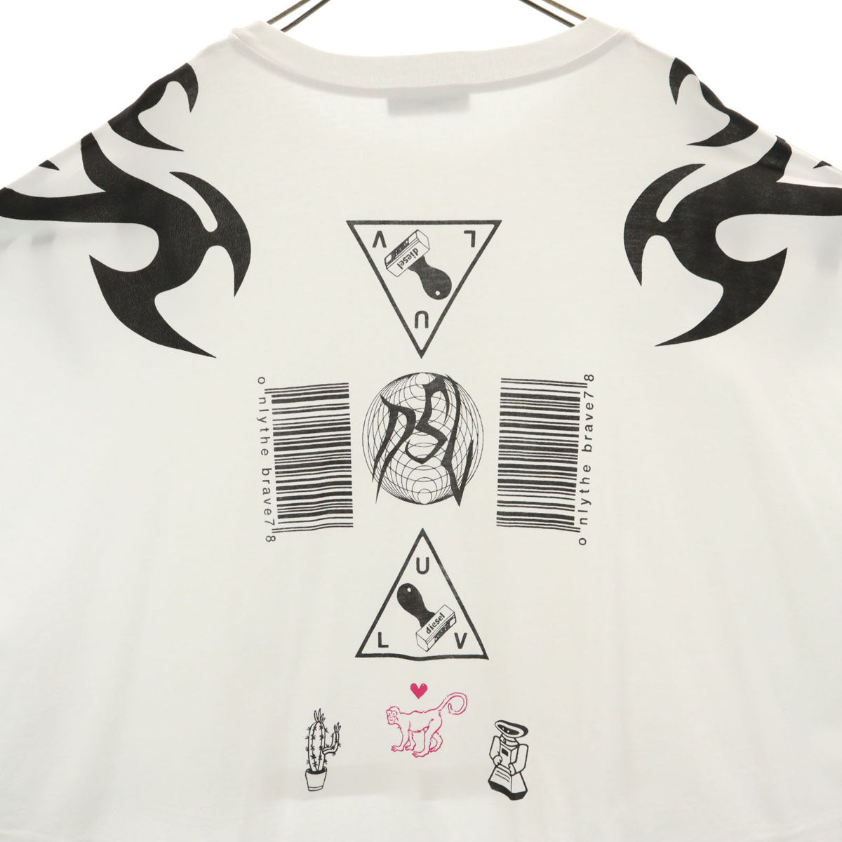 DIESEL ディーゼル 7分袖 カットソー XS ホワイト T-CRAMBLE トップス レディース