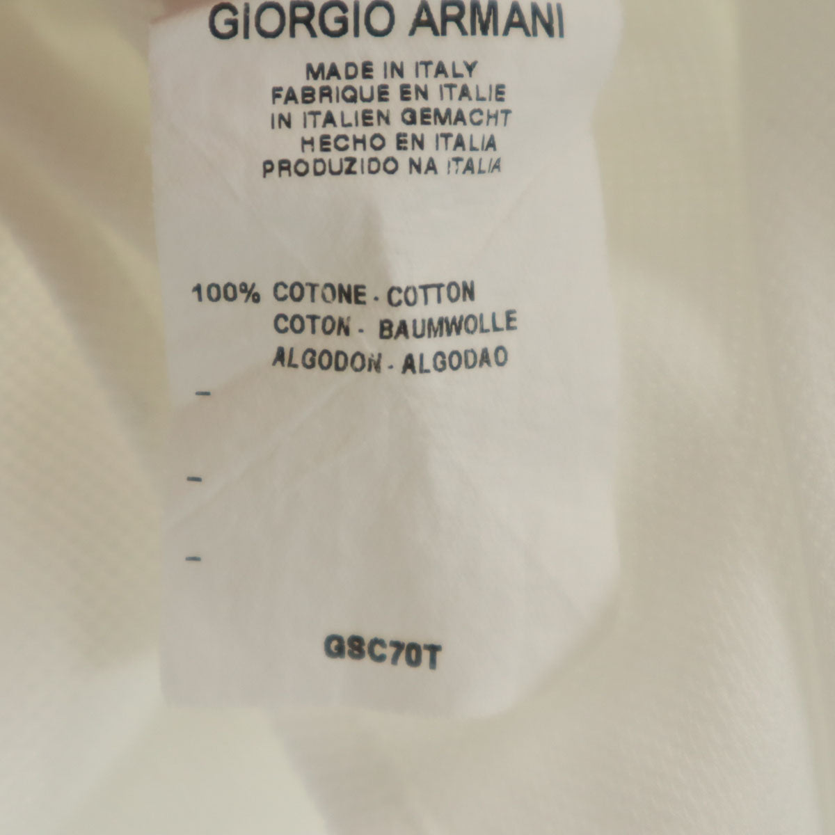 GIORGIO ARMANI ジョルジオアルマーニ イタリア製 長袖 シャツ 41/16 白 鹿の子地 メンズ