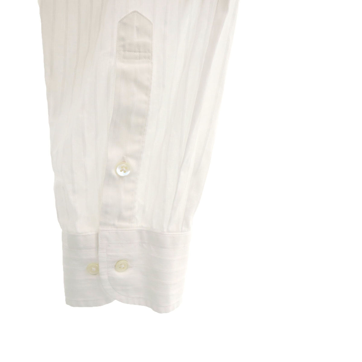 LANVIN ランバン 日本製 ストライプ柄 長袖 シャツ 41-80 白 メンズ