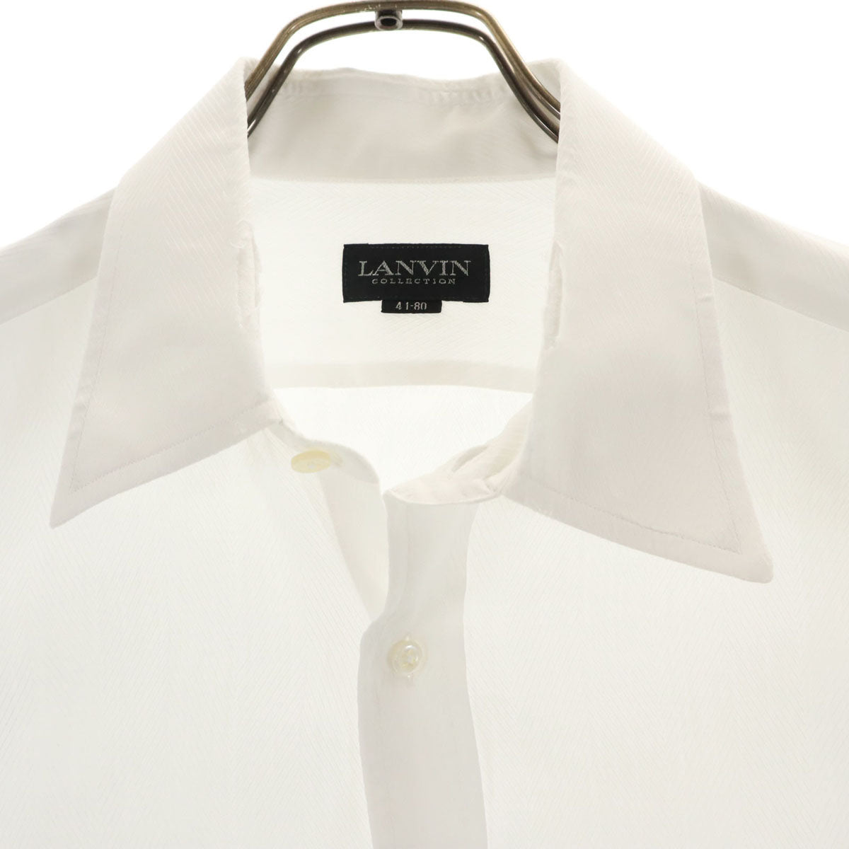 LANVIN ランバン 日本製 長袖 シャツ 41-80 白 メンズ