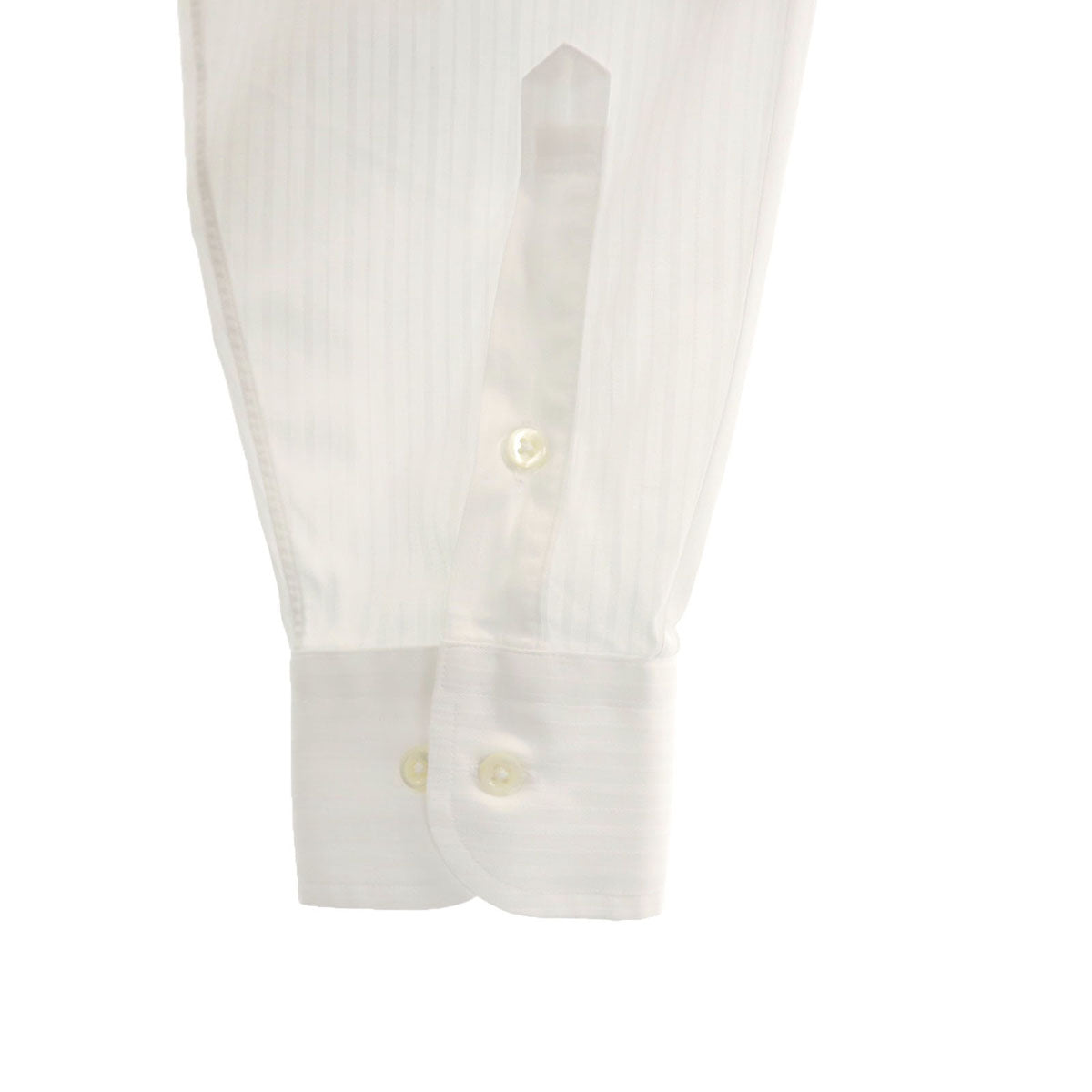 LANVIN ランバン 日本製 ストライプ柄 長袖 シャツ 410-80 白 メンズ