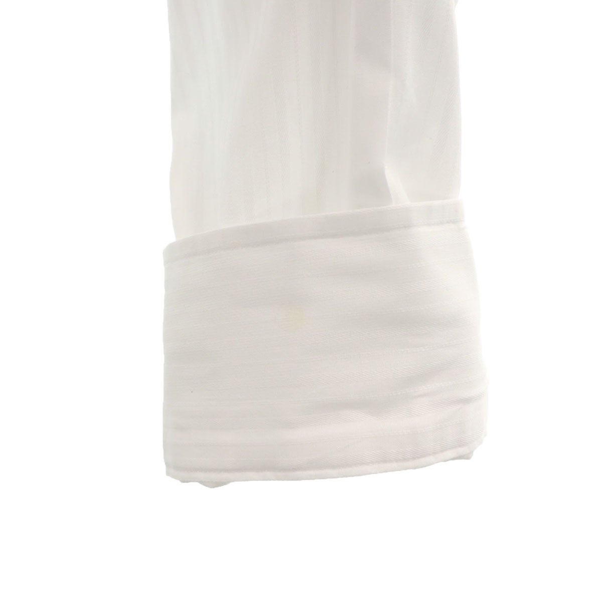 LANVIN ランバン 日本製 ストライプ柄 長袖 シャツ 410-80 白 メンズ