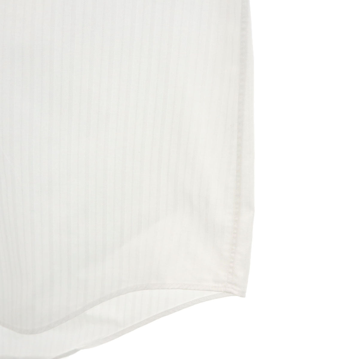 LANVIN ランバン 日本製 ストライプ柄 長袖 シャツ 410-80 白 メンズ