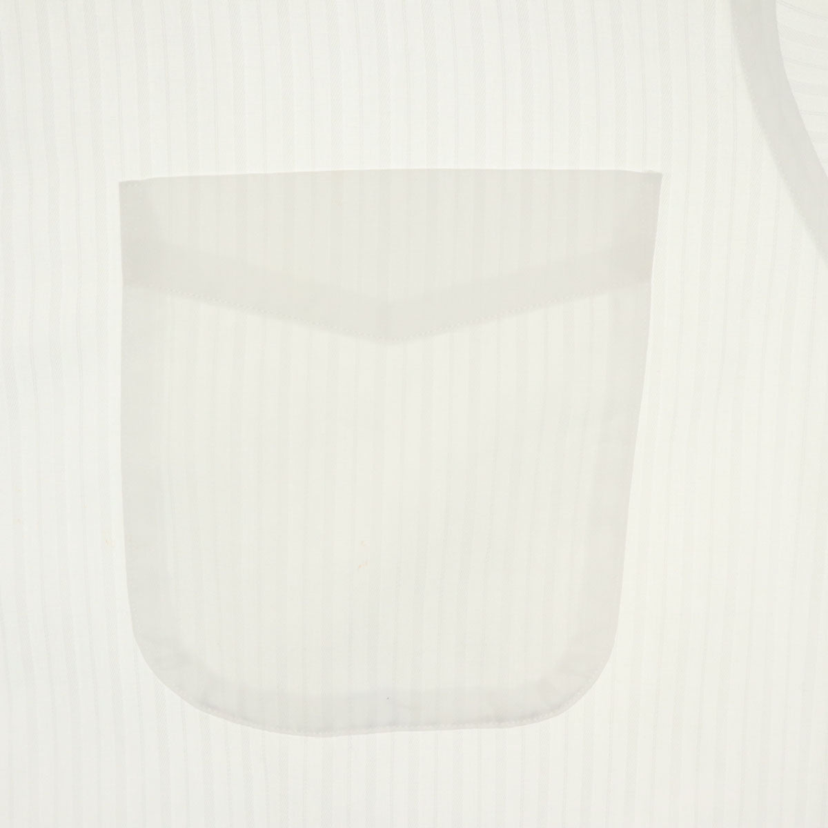 LANVIN ランバン 日本製 ストライプ柄 長袖 シャツ 410-80 白 メンズ