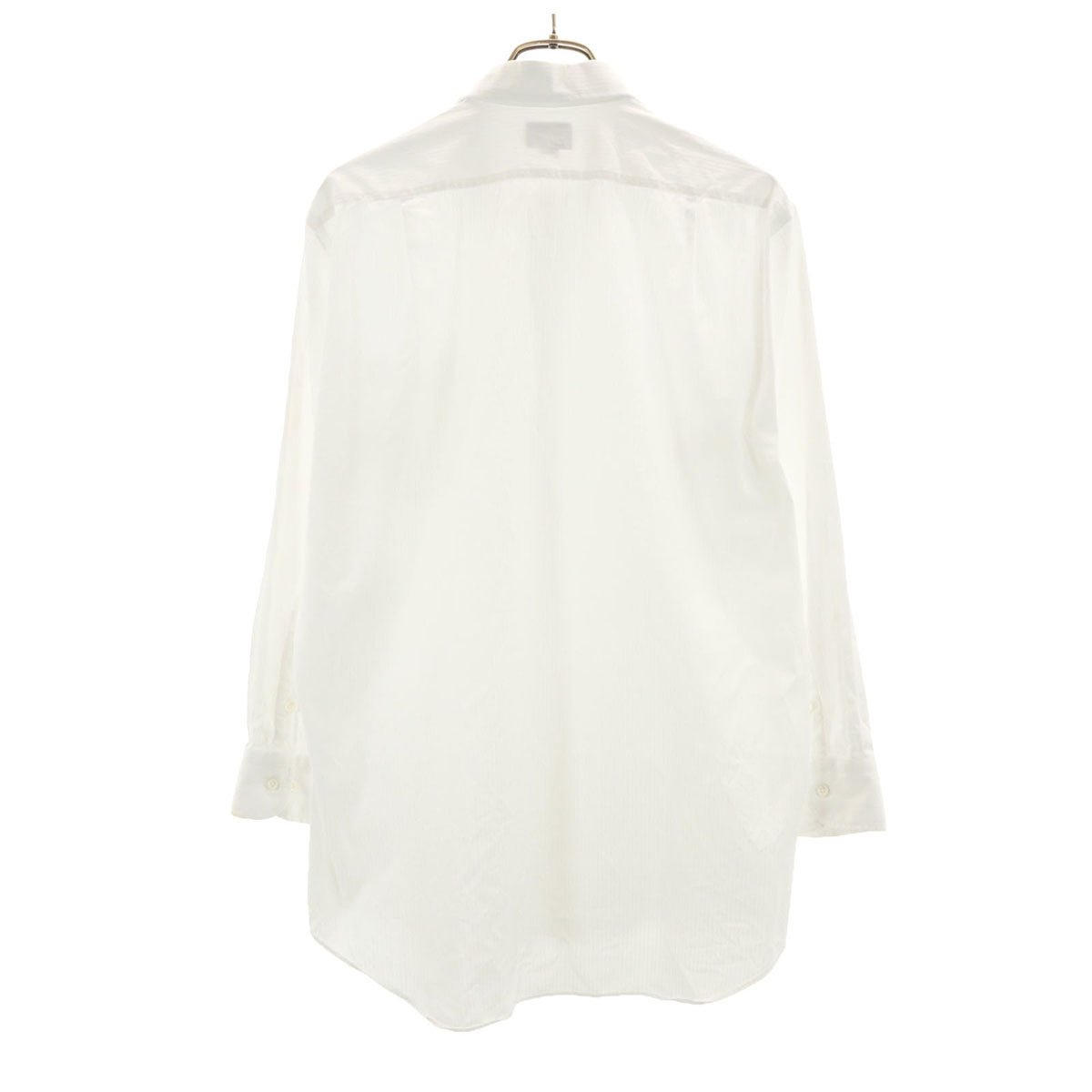 LANVIN ランバン 日本製 ストライプ柄 長袖 シャツ 41-80 白 メンズ