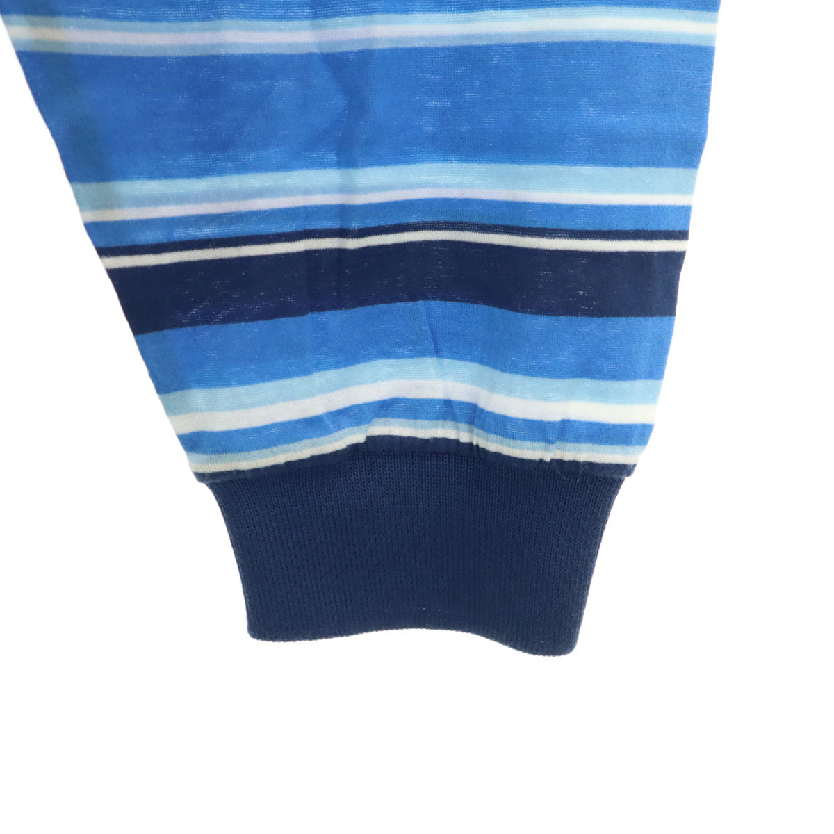 Dunhill ダンヒル イタリア製 ストライプ柄 長袖 ポロシャツ L ネイビー系 メンズ