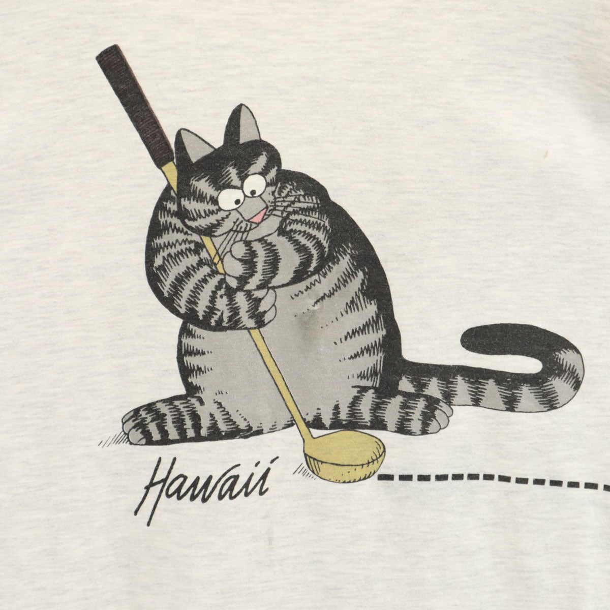 Crazy Shirt クレイジーシャツ 90s USA製 オールド ネコ プリント 半袖 Tシャツ L ライトグレー メンズ